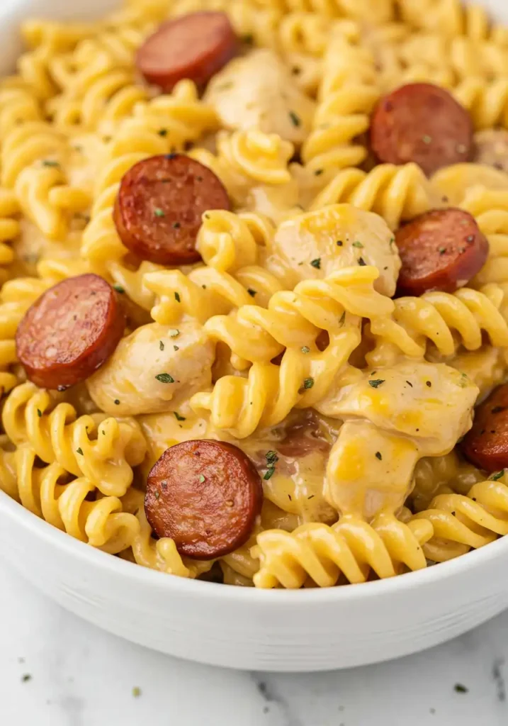 Easy Smoky Cheddar Ranch Chicken & Beef Sausage Pasta 5 Creamy Smoky Cheddar Ranch Chicken & Beef Sausage Pasta Ready in 30 Minutes