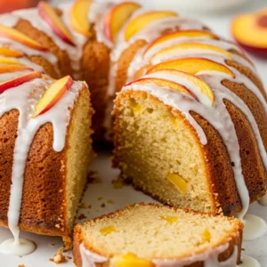 Peach Buttermilk Pound Cake Delight: Irresistible Bliss 6 Golden Perfection: Homemade Peach Buttermilk Pound Cake Delight