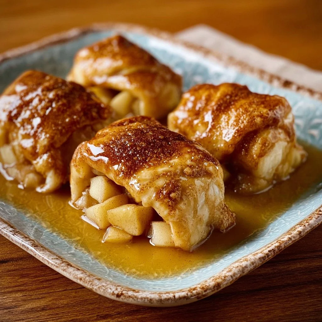 Delicious crescent roll apple dumplings fresh from the oven