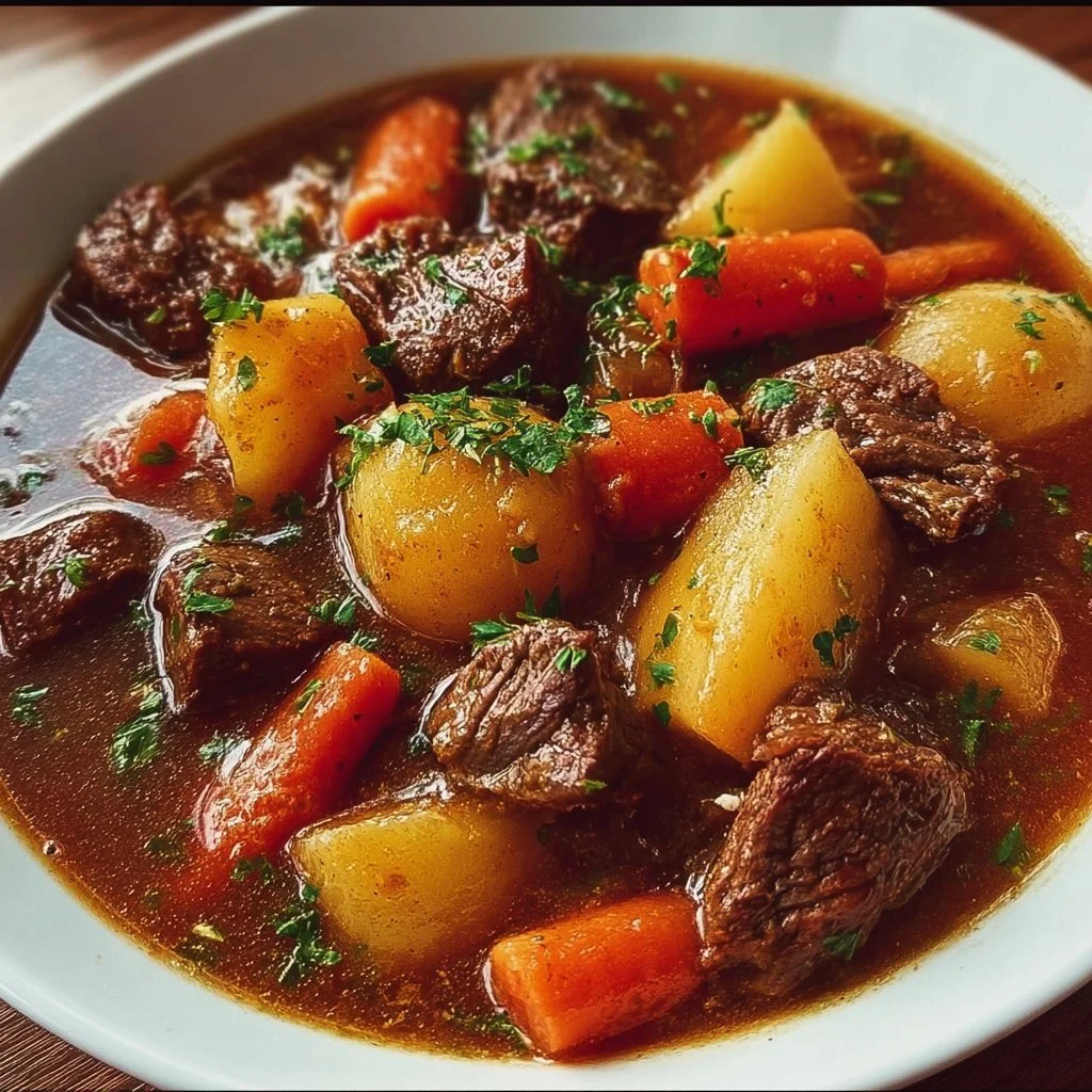 Delicious Easy Pioneer Woman's Crockpot Beef Stew served in a bowl