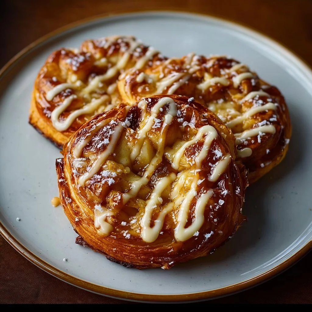 Delicious Espresso Apple Cream Cheese Danish with a crispy pastry layer