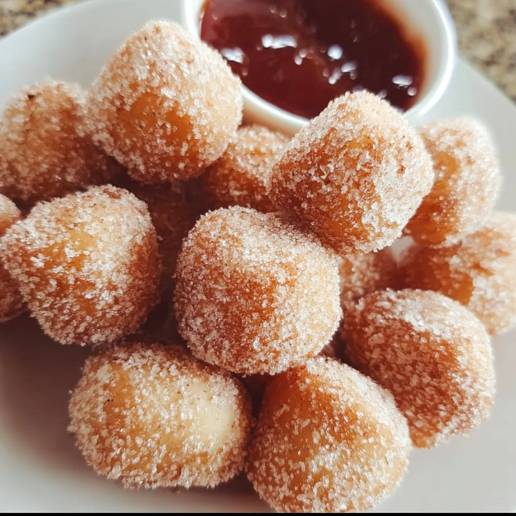 Healthy Air Fryer Churro Bites served in a bowl, garnished with cinnamon sugar