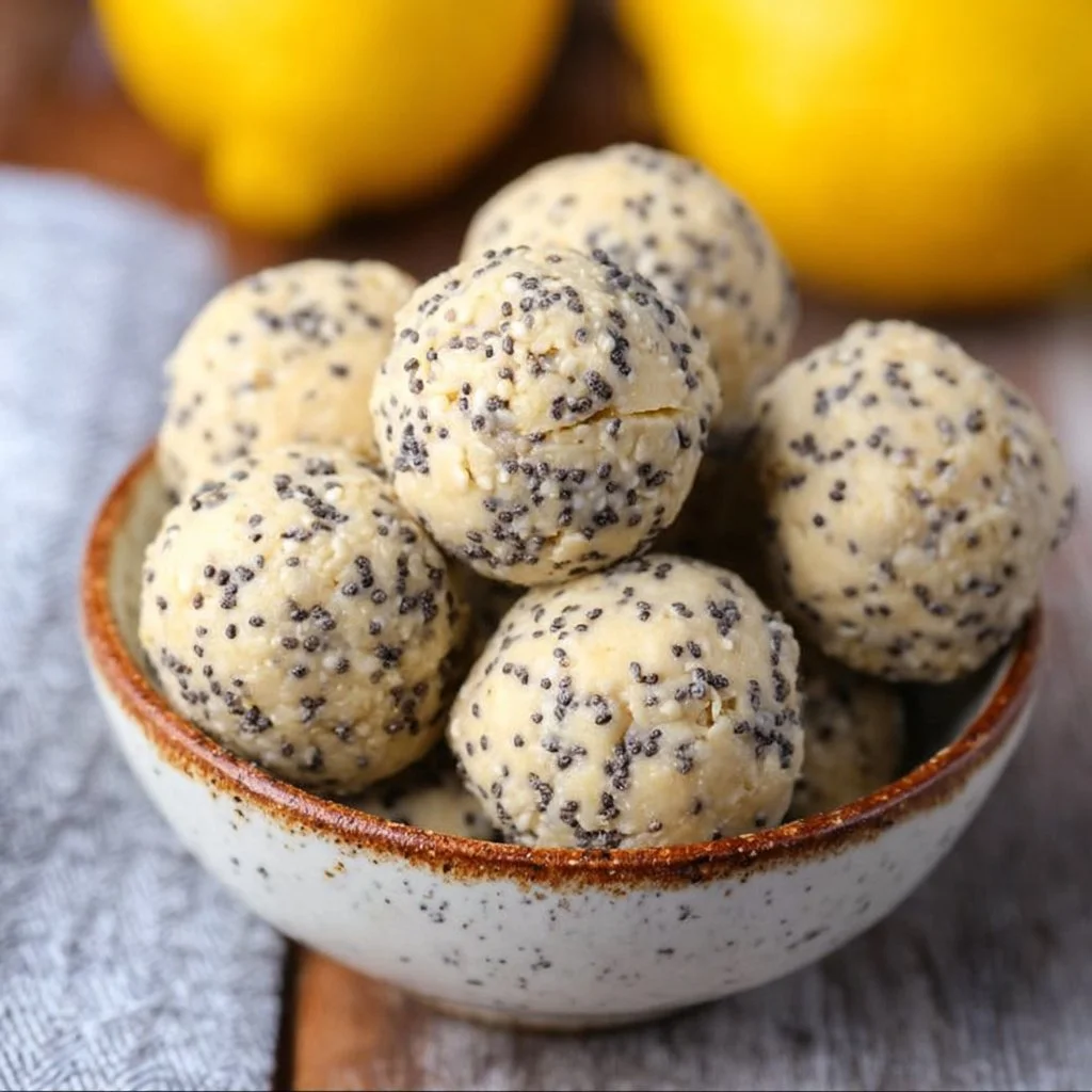 Healthy Lemon Poppy Seed Energy Bites packed with natural ingredients