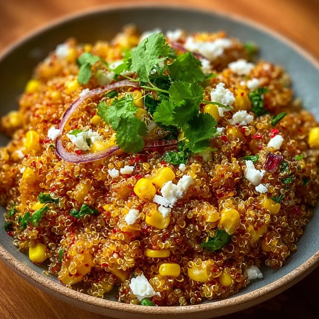Delicious Mexican Street Corn Quinoa Salad with fresh ingredients