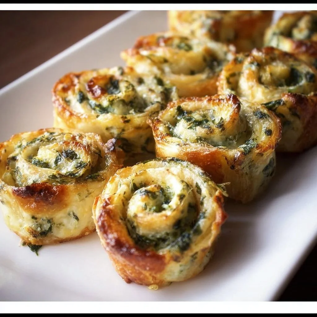 Spinach dip pinwheels served on a platter for a delicious appetizer