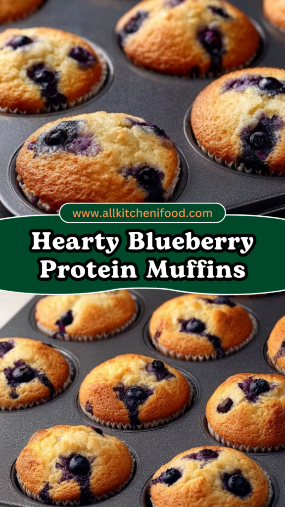 Hearty Blueberry Protein Muffins 2 3