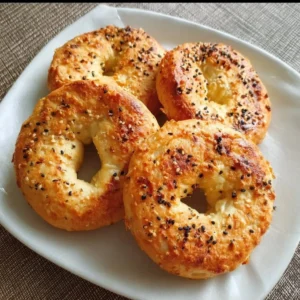 Air Fryer Protein Bagels 3 Air fryer protein bagels baked to perfection, ideal for healthy snacking.