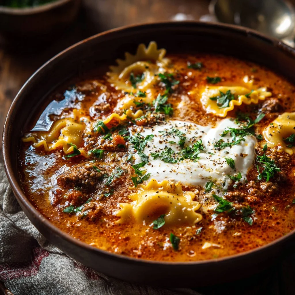 BEST EVER One-Pot Lasagna Soup