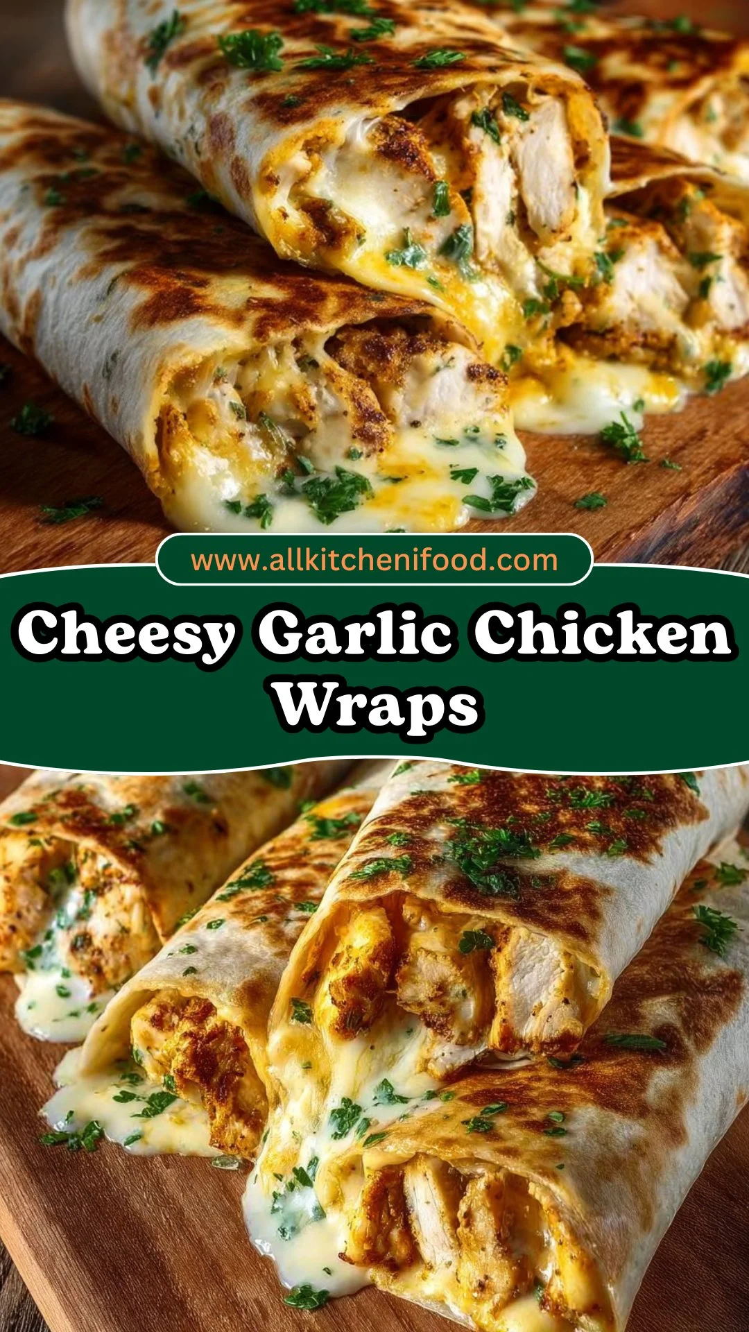 Cheesy Garlic Chicken Wraps
