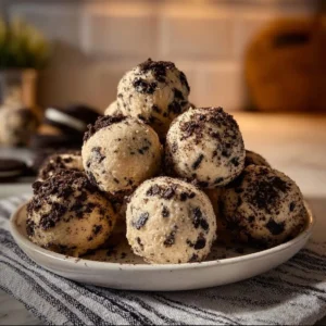 Cream Cheese Oreo Protein Balls 3 Cream Cheese Oreo Protein Balls made with protein powder and cookies