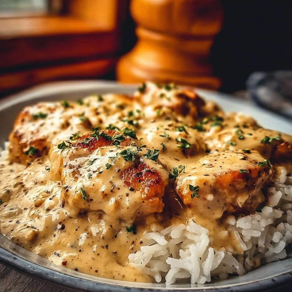 Creamy Smothered Chicken and Rice
