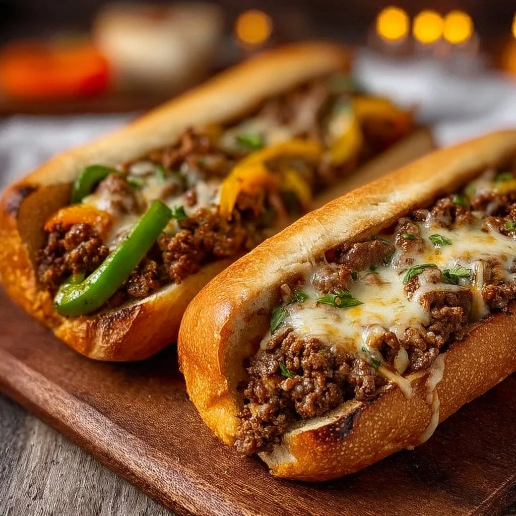 Ground Beef Philly Cheesesteaks