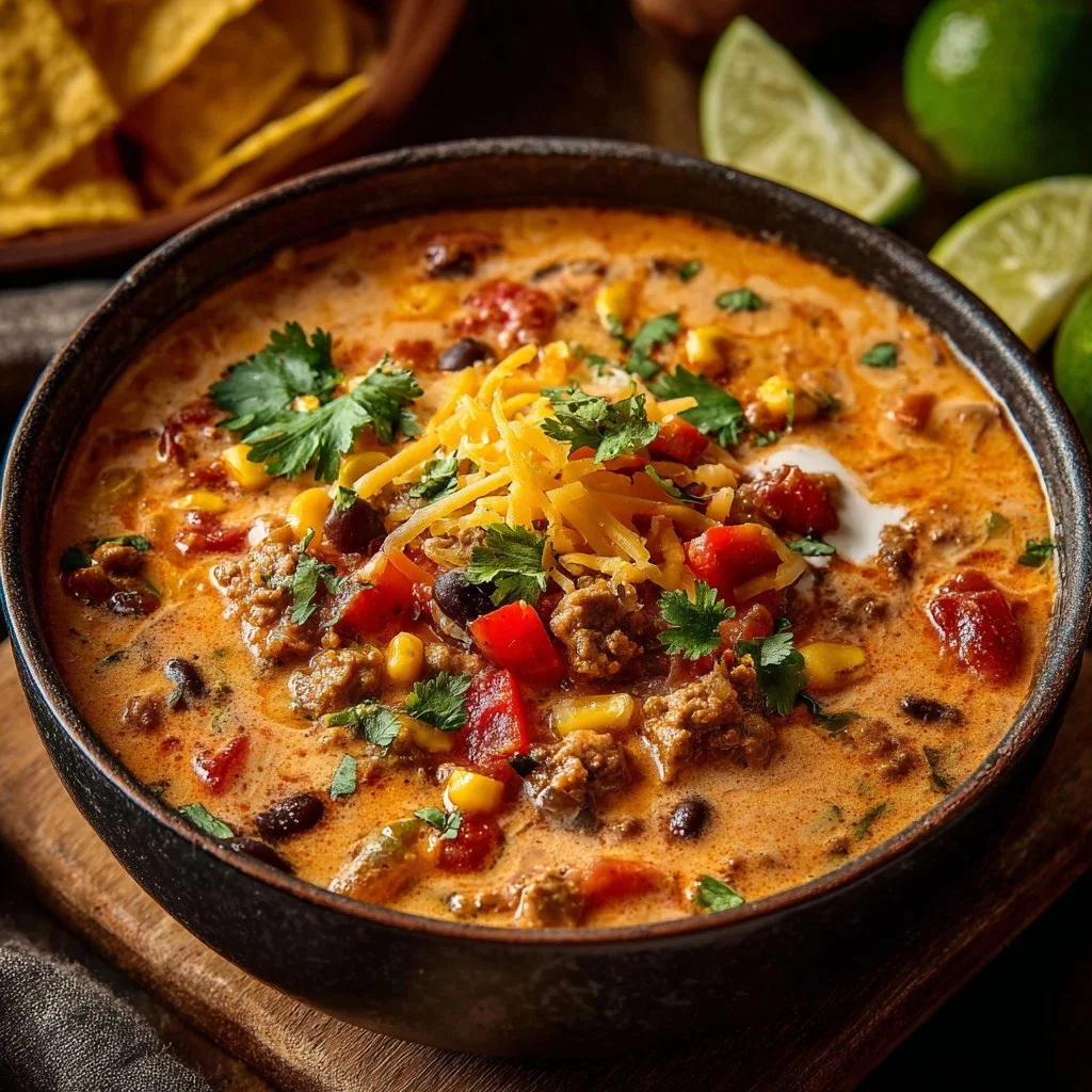 High Protein Creamy Taco Soup