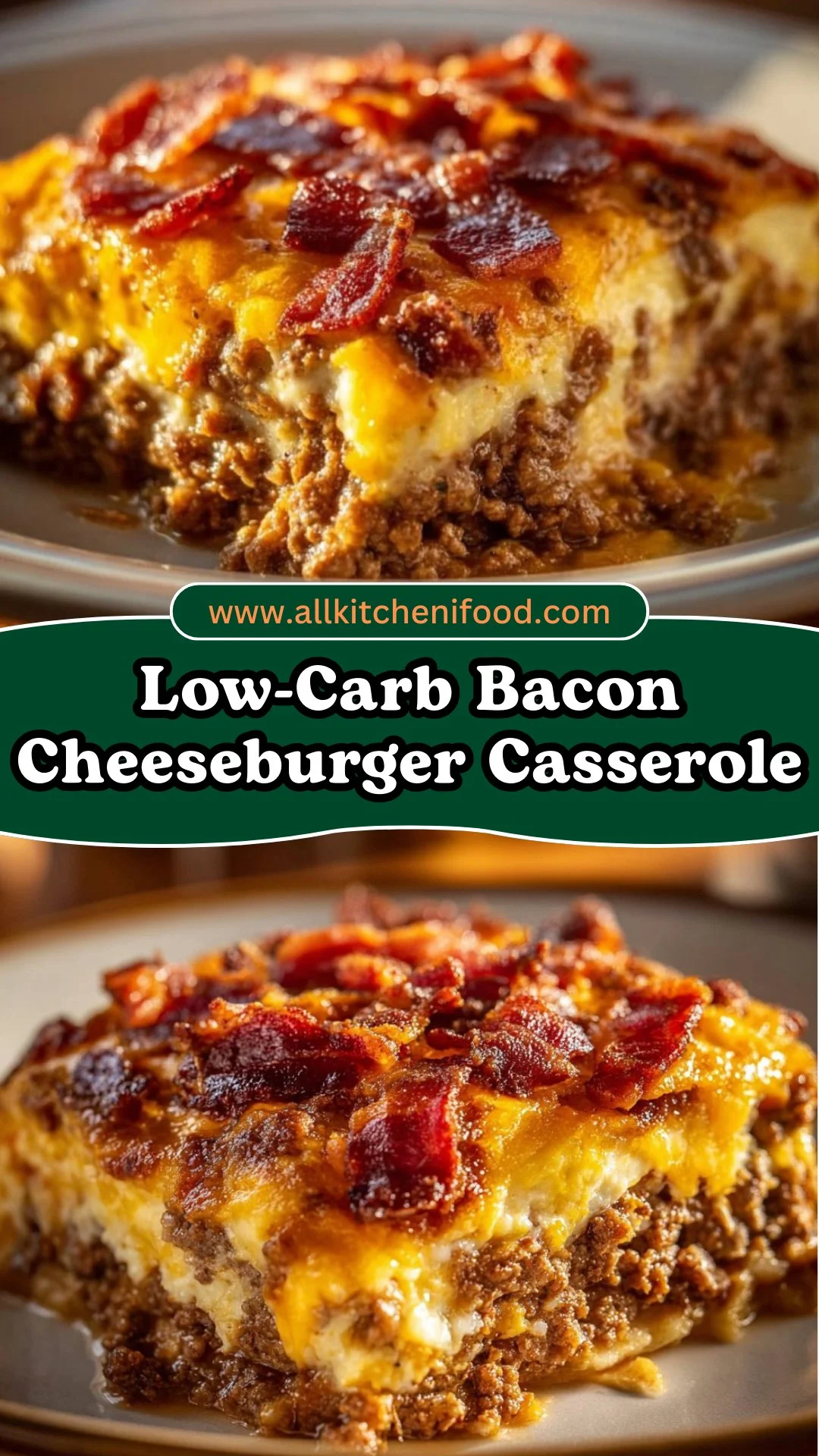 Low-Carb Bacon Cheeseburger Casserole