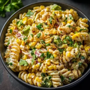 Mexican Street Corn Pasta Salad 3 Bowl of Mexican street corn pasta salad with fresh ingredients and vibrant colors