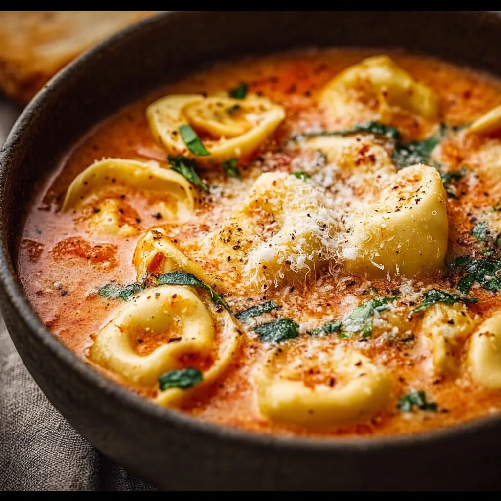 Parmesan Tomato Tortellini Soup