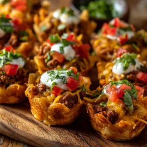 Taco Ranch Bites 3 Delicious Taco Ranch Bites served on a platter with dipping sauce