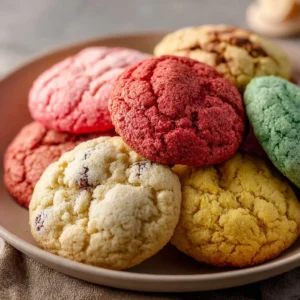 Three-ingredient cookies on a plate, ready to be enjoyed.
