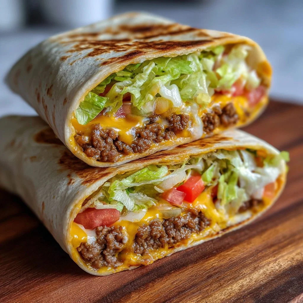 Big Mac Wrap featuring layers of beef, cheese, and fresh toppings wrapped in a tortilla