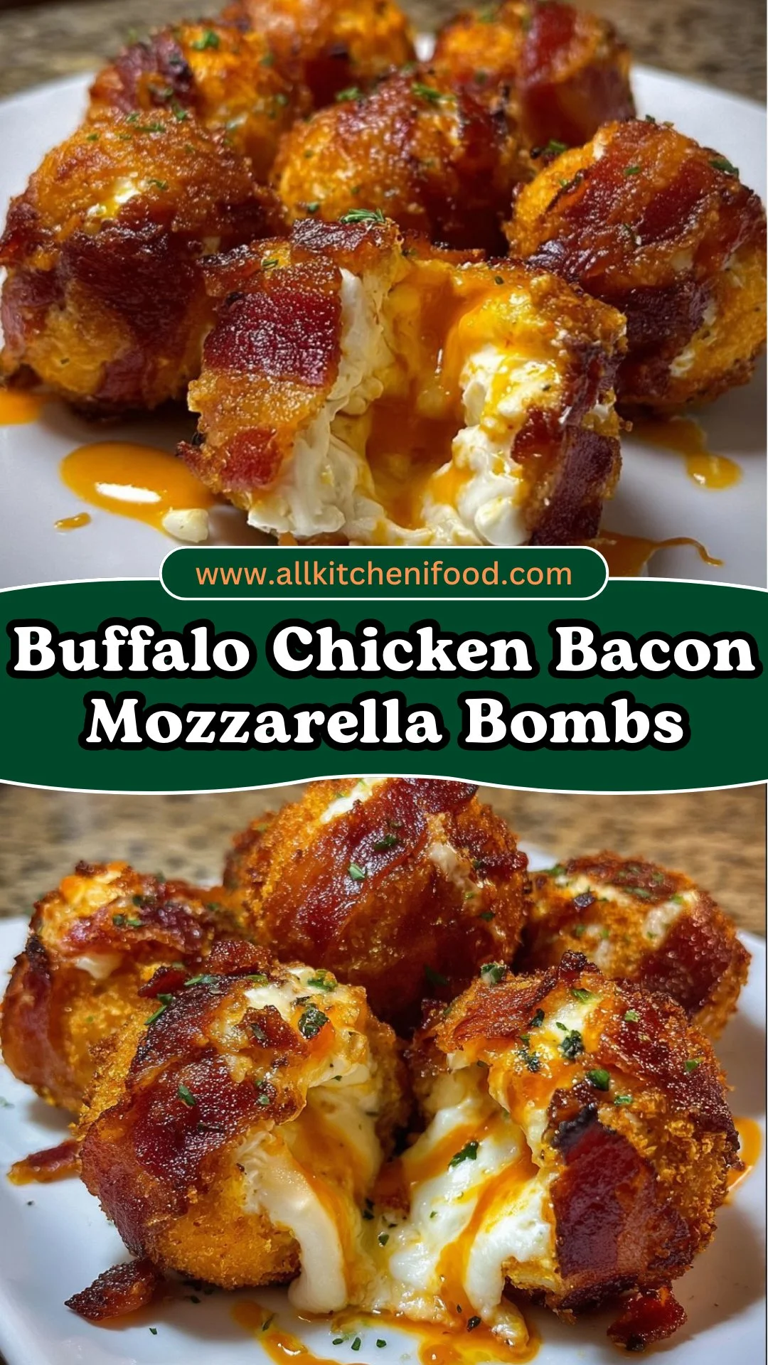 Buffalo Chicken Bacon Mozzarella Bombs