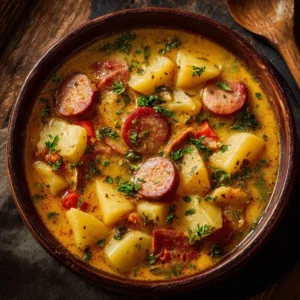 Cajun Potato Soup 3 Bowl of delicious Cajun Potato Soup with herbs and seasonings