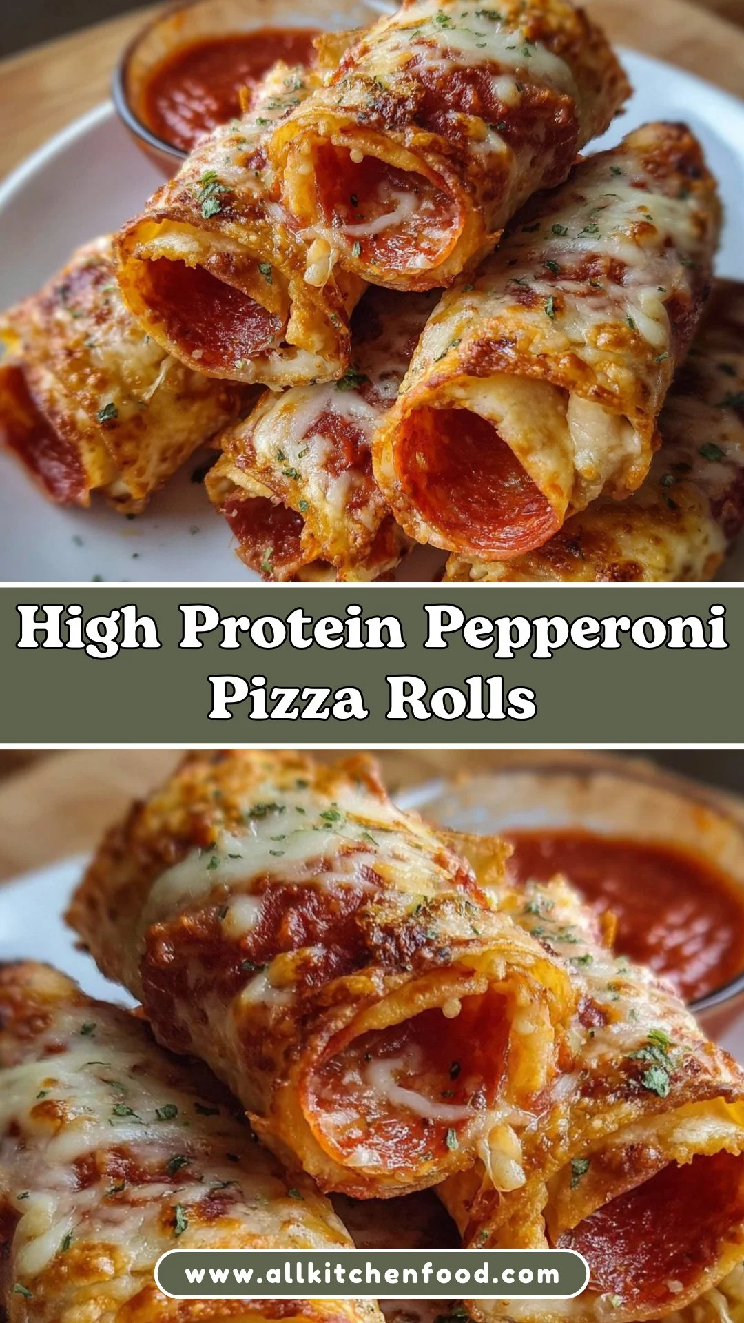 High Protein Pepperoni Pizza Rolls