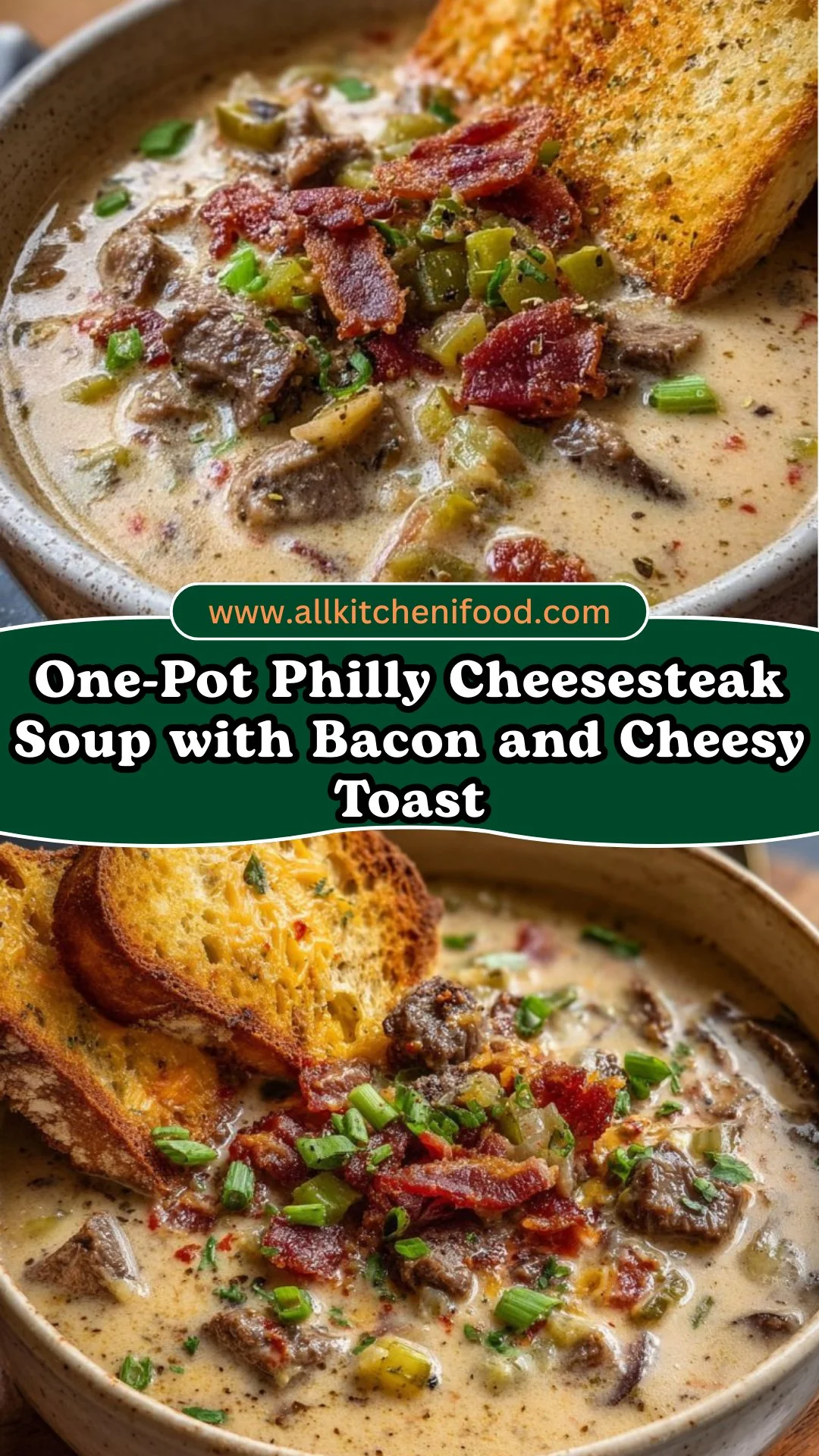 One-Pot Philly Cheesesteak Soup with Bacon and Cheesy Toast 2 One-Pot Philly Cheesesteak Soup with Bacon and Cheesy Toast