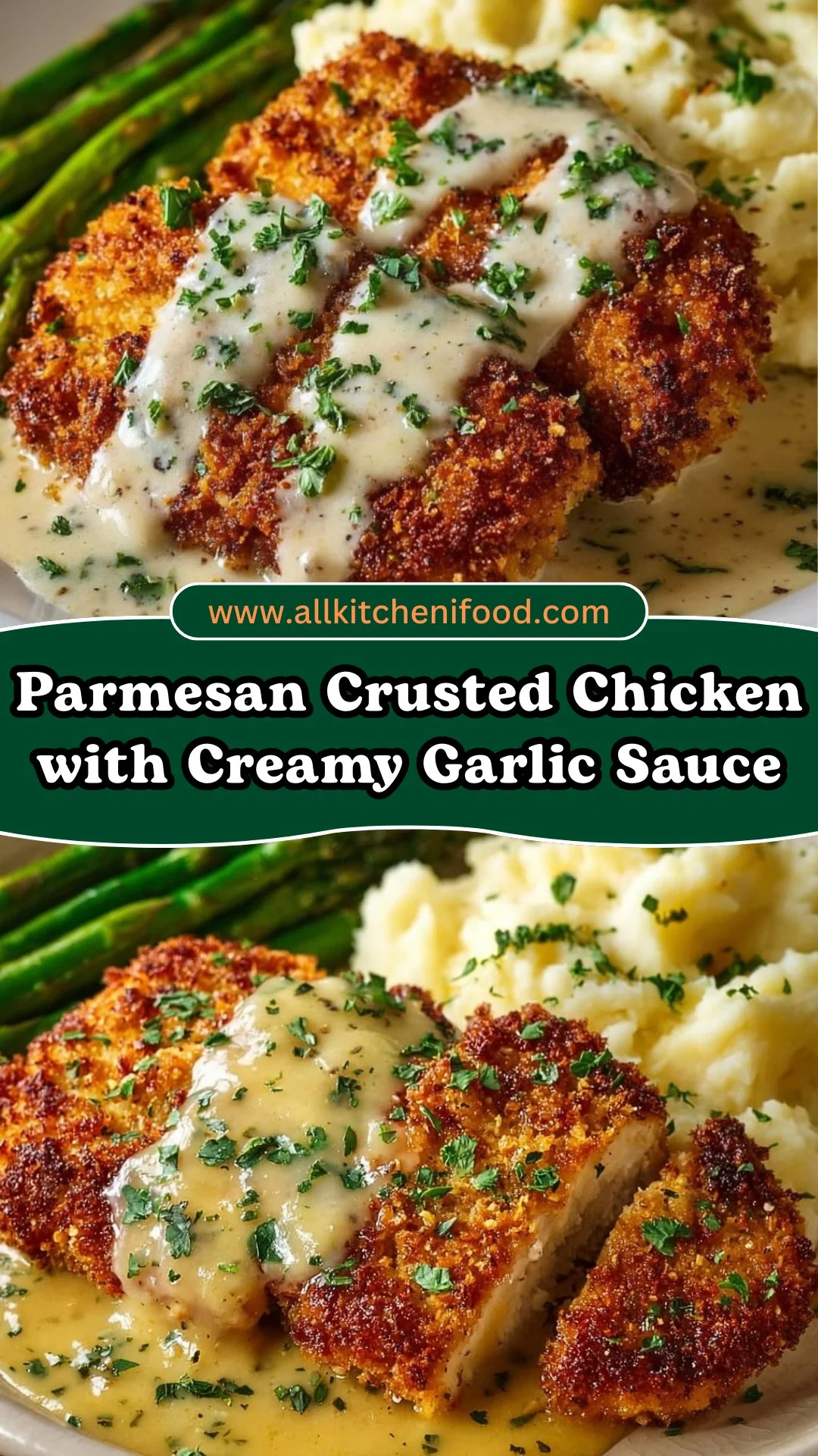 Parmesan Crusted Chicken with Creamy Garlic Sauce 2 Parmesan Crusted Chicken with Creamy Garlic Sauce