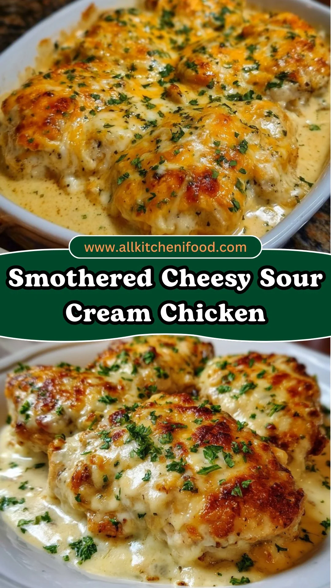 Smothered Cheesy Sour Cream Chicken