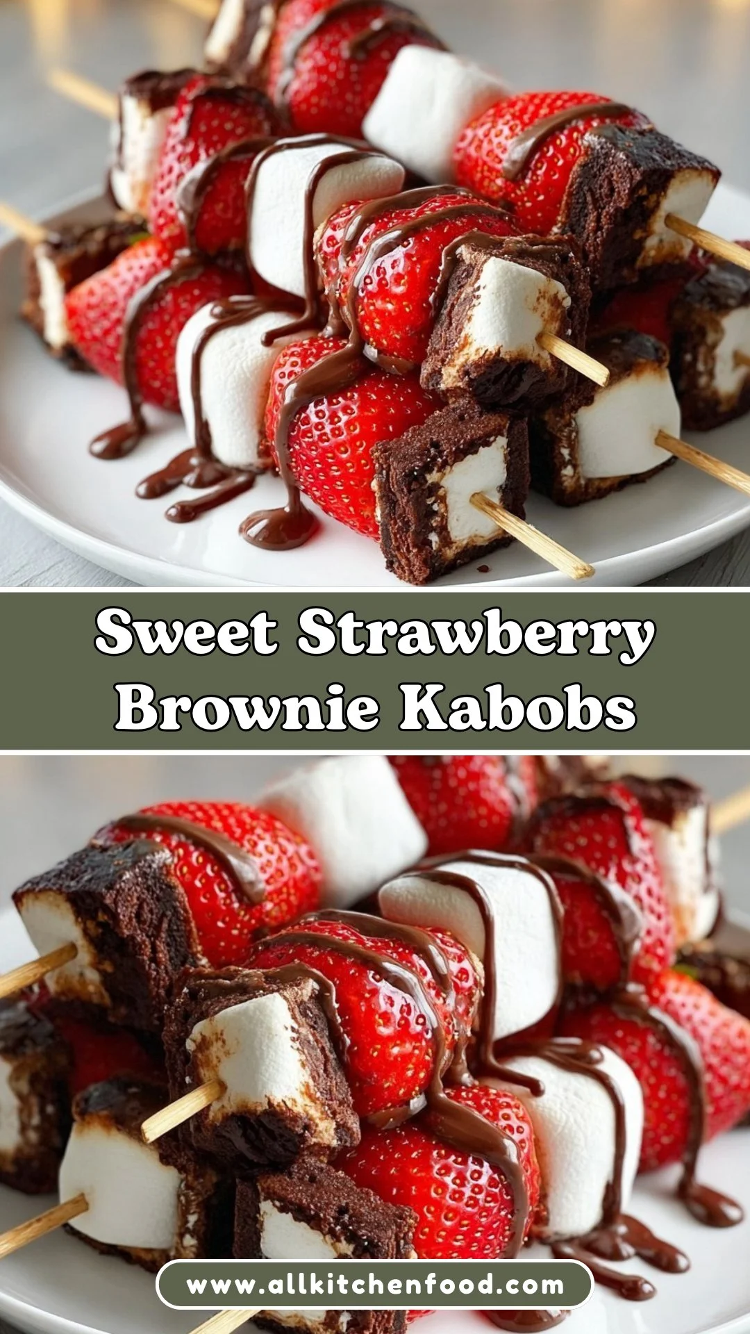 Sweet Strawberry Brownie Kabobs