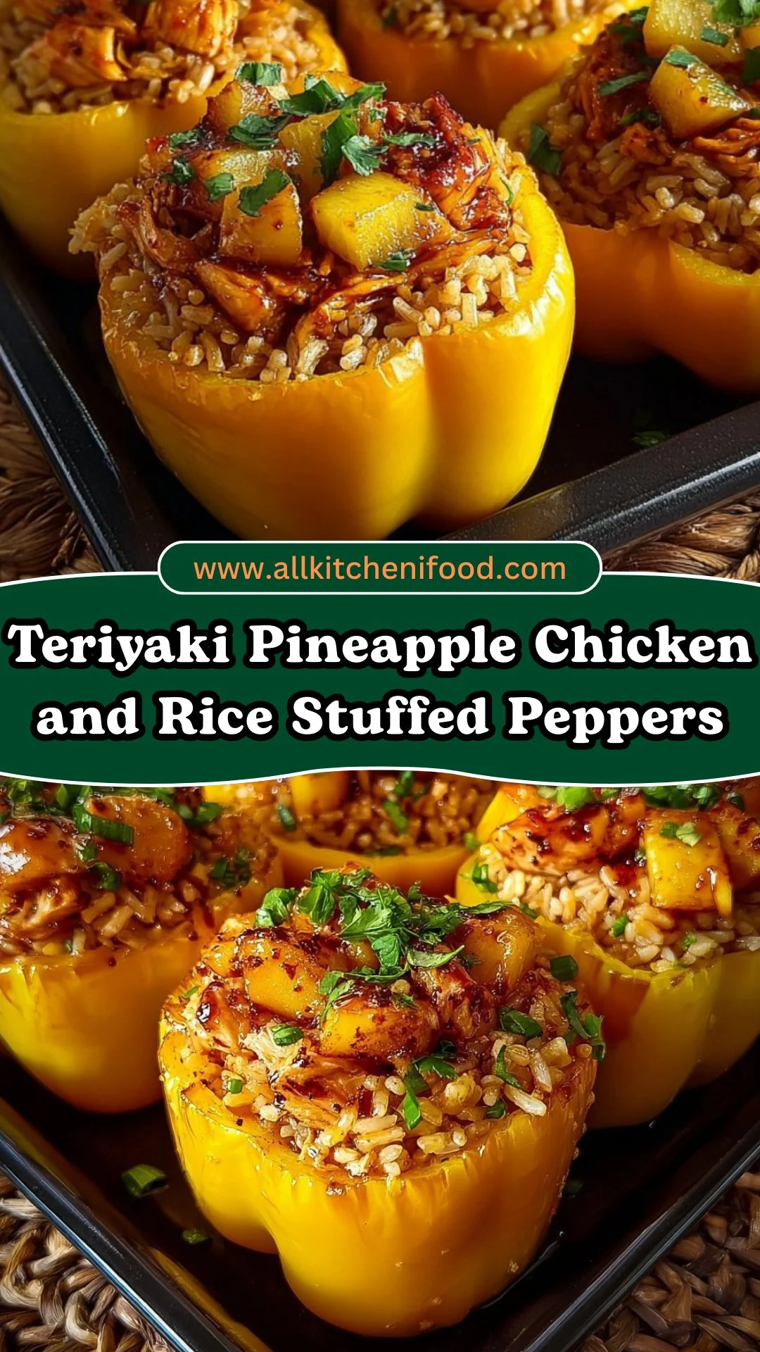 Teriyaki Pineapple Chicken and Rice Stuffed Peppers