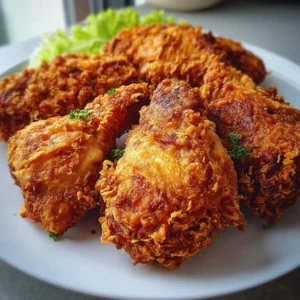 Crispy air fryer fried chicken served with dipping sauce