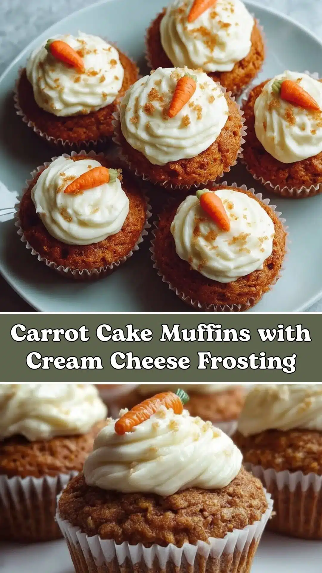 Carrot Cake Muffins with Cream Cheese Frosting