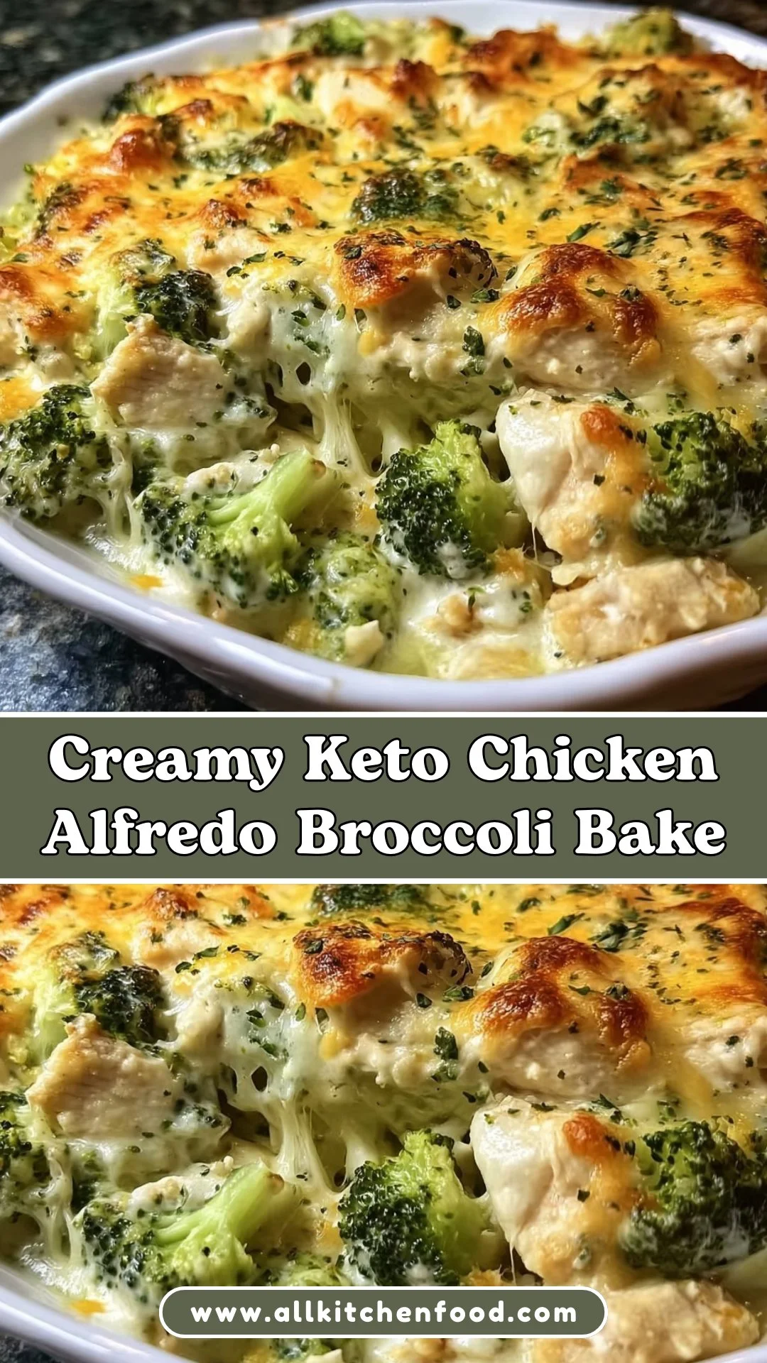 Creamy Keto Chicken Alfredo Broccoli Bake