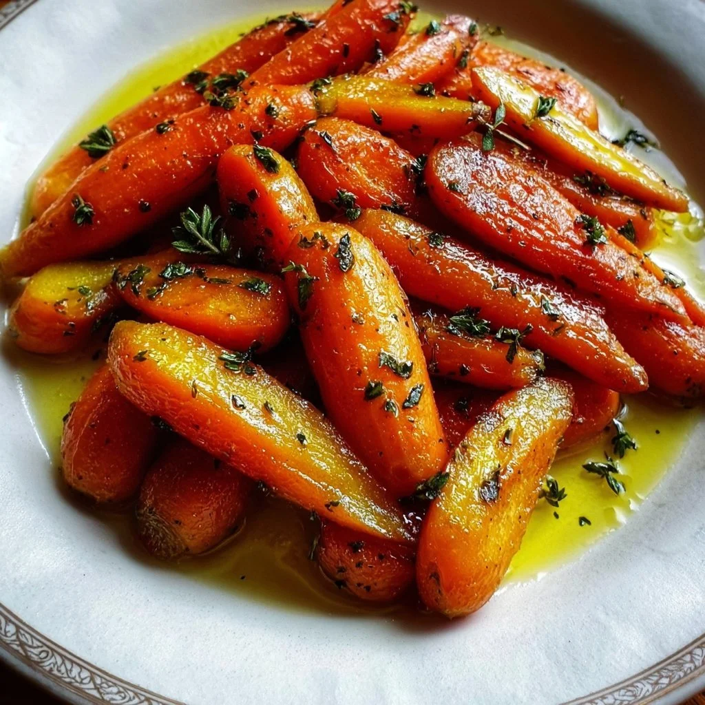 Honey butter glazed carrots served as a delicious side dish