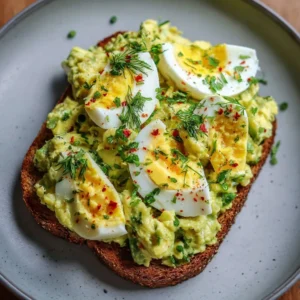 Mediterranean avocado egg salad with creamy avocado and eggs served in a bowl